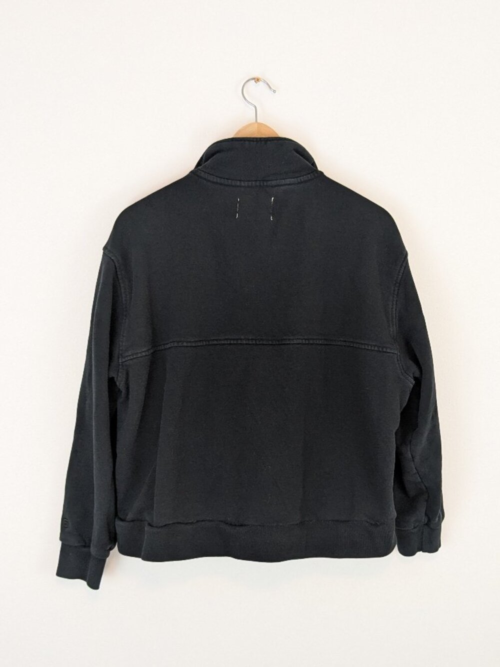 Everlane track 1/2 half zip sweatshirt black cotton - Picture 4 of 14